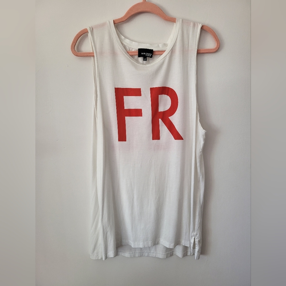 Wilfred Free White and Red Muscle Tee Relaxed Fit